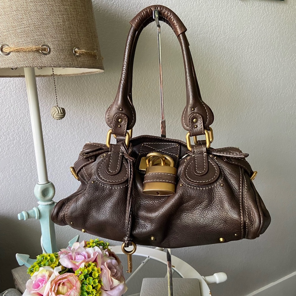 Chloe bag paddington brown leather shoulder bag